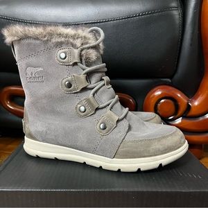 Quarry Black Sorel Explorer Joan Waterproof Size 8.5
